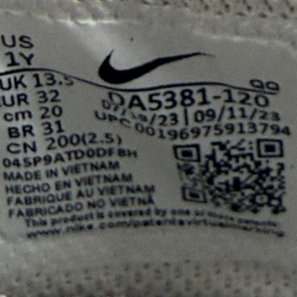 Nike Little Kids Court Legacy Leather Sneakers White/Green 1Y Velcro School - Picture 9 of 11